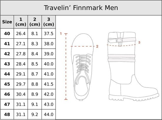 Travelin' Finnmark - Bottes imperméables pour homme - Doublées de laine - Marron foncé - taille 48