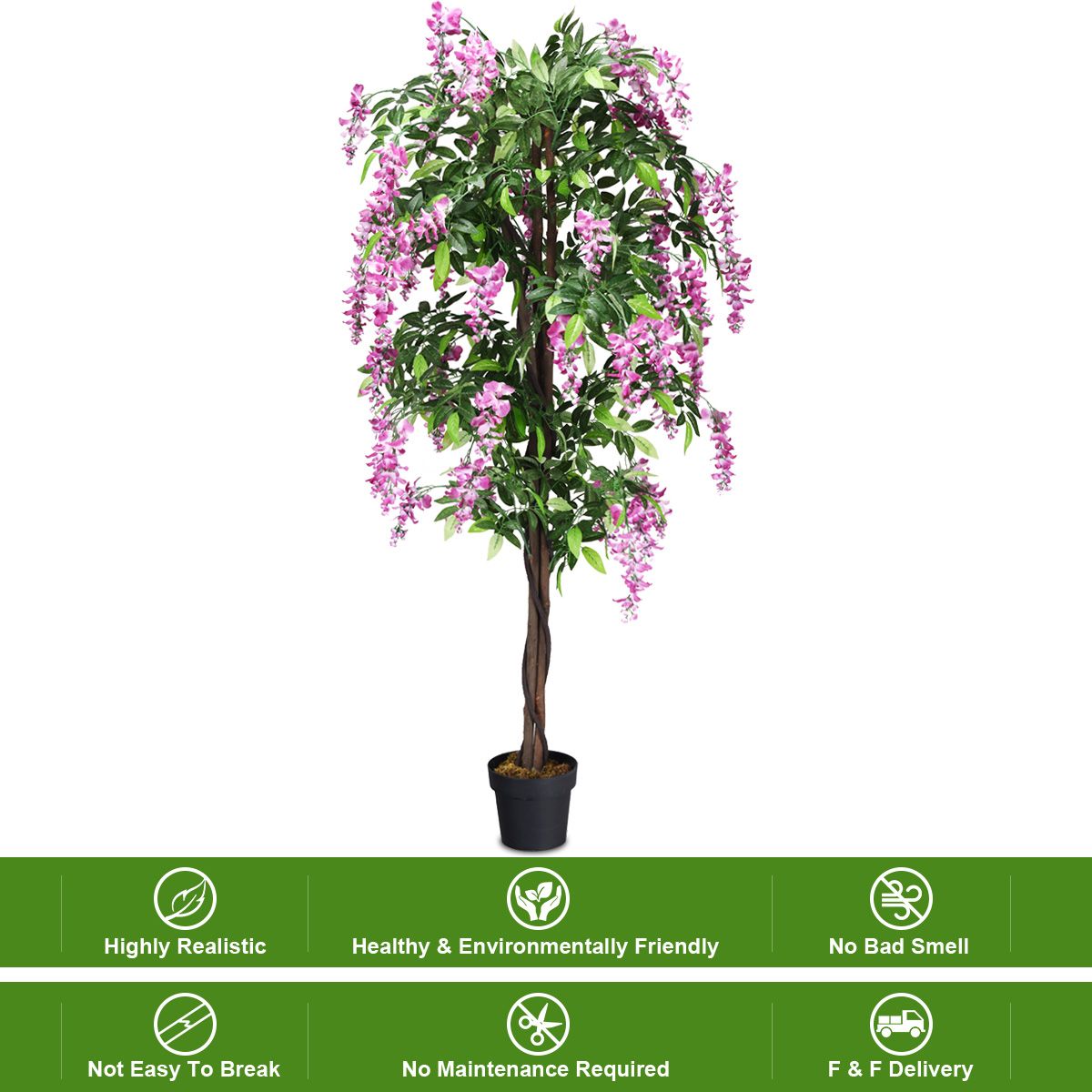 Arbre décoratif Coast « Glycine » 180 cm - Rose - Pépinière Pot