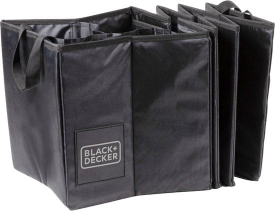 BLACK+DECKER Boîte de rangement pour coffre - 110 x 30 x 30 CM - 5 compartiments - pliable - avec poignées - noir