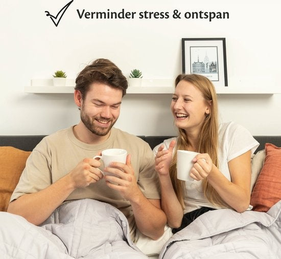 Couverture lestée EL-Life 7kg 135 x 200cm - Couverture lestée - Couverture lestée - OEKO-TEX Coton - Gris clair