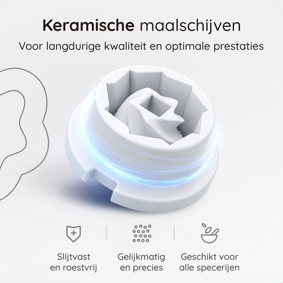 Deleca Moulin à poivre et à sel électrique Gustaro - Capacité de stockage de 130 ml - Moulin à poivre et à sel de luxe - Mouture réglable - Rechargeable par USB / Noir