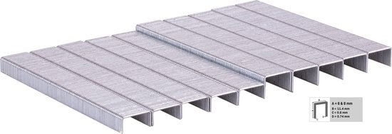 VONROC Agrafes - 1000 pcs - 6 & 8MM - Universel - Pour VONROC ET502AC & ET503DC tackers