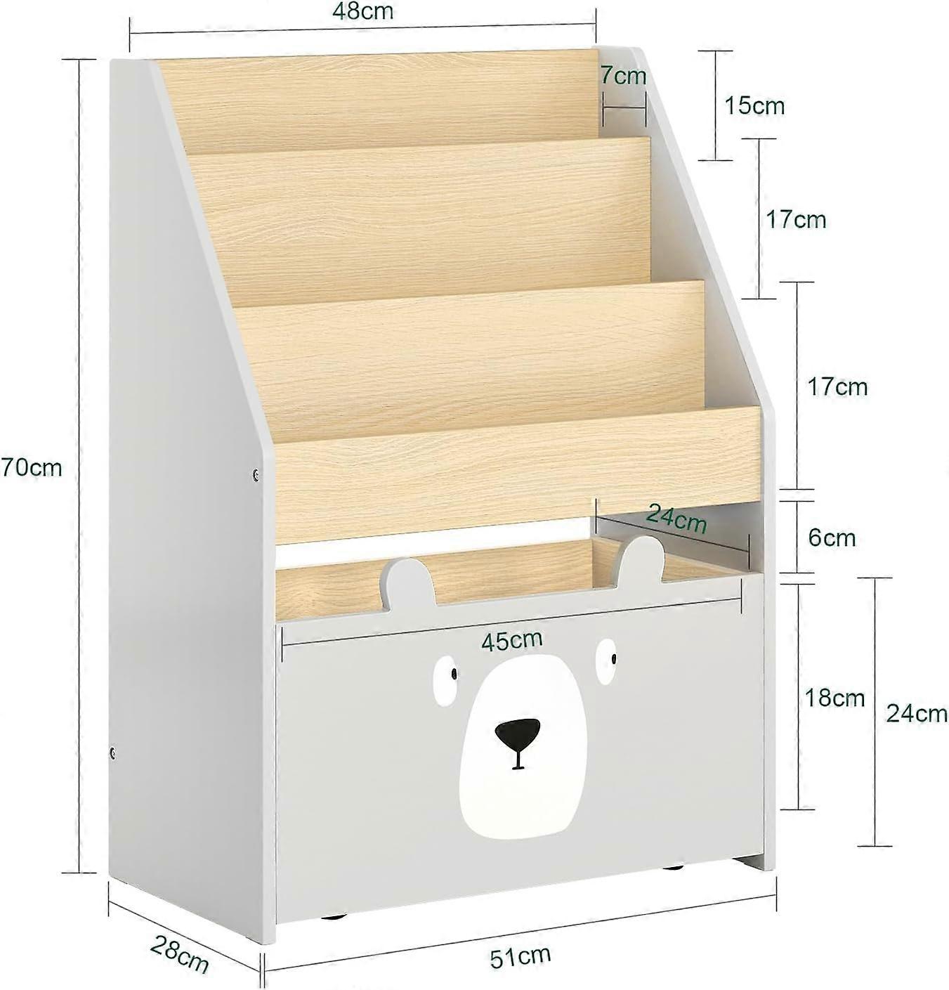 Bibliothèque enfant Sobuy - Blanc - 51x28x70cm