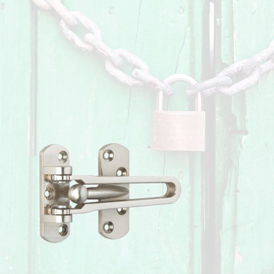 BRASQ Arrêtoir de porte avec matériel de fixation, argent - Sécurité des portes - Protection contre les effractions