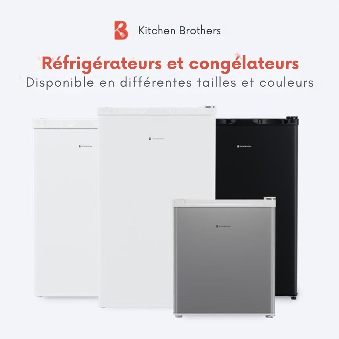 Réfrigérateur KitchenBrothers - 88L Compartiment de réfrigération - 14L Compartiment de congélation - Glacière - Frigo - Blanc