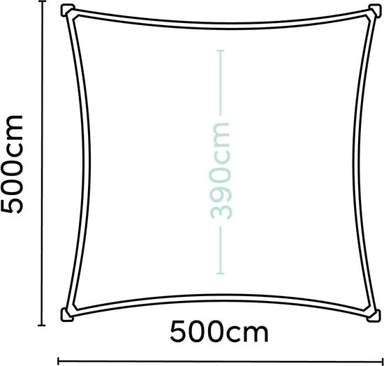 Platinum Sun & Shade - Coolfit - Toile d'ombrage – Carrée - 500 x 500 cm – Noire – Garantie 5 ans - Protection UV à 95 % – Tissu résistant 285 g/m² - Grande solidité des couleurs