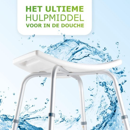 Chaise de douche antidérapante - Vivamore - Hauteur réglable - Max. 150 kilos