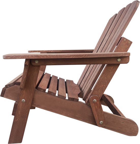 Chaise AXI Rosalie Adirondack Coffee – Chaise longue en bois avec accoudoirs – Pliable – Dossier haut – Chaise de jardin – 75,5 x 86,5 x 85 cm – 100 % bois de pruche certifié FSC