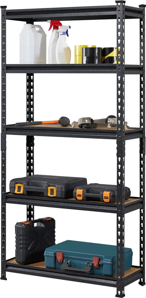 Yaheetech : rayonnage métallique pour charges lourdes, 153 x 75 x 30 cm, noir