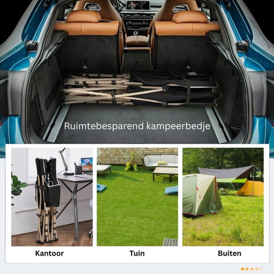 Lit de camp Yaheetech 186 x 66 cm - Lit de camping pliable - 150 kg - Sac de transport - Noir