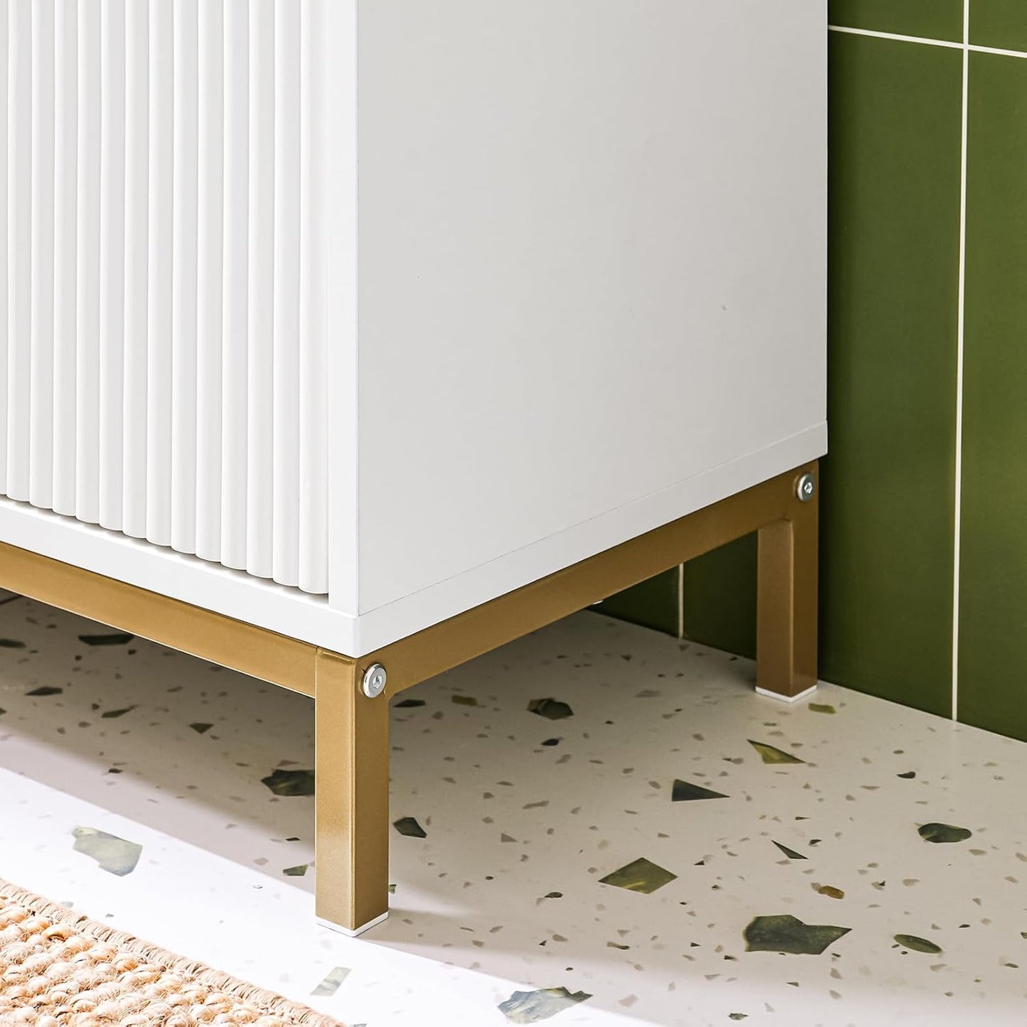 SoBuy Salle de bain Meuble bas 60x30x59 cm - Blanc - Meuble sous-vasque avec 2 portes et 2 étagères - Modèle BZR179-W