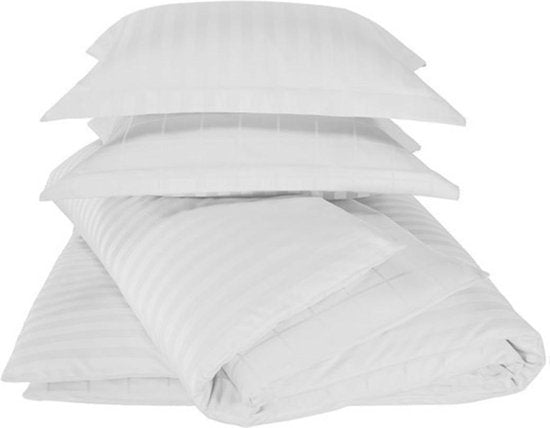 Housse de couette De Witte Lietaer en satin de coton Zygo - Lit jumeaux - 240 x 220 cm - Blanc