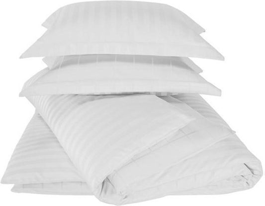 Housse de couette De Witte Lietaer en satin de coton Zygo - Lit jumeaux - 240 x 220 cm - Blanc