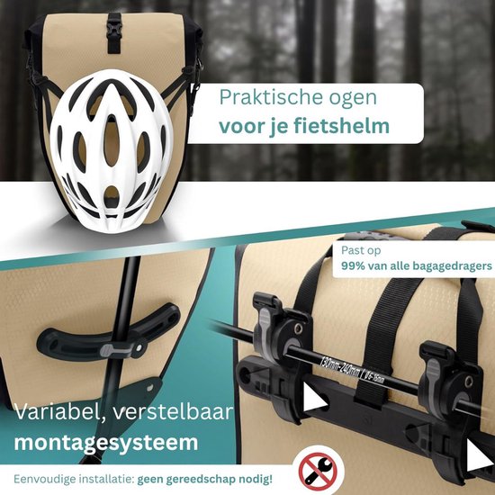 DailySupplies® Sacoche de vélo simple - Sacoches de vélo imperméables pour porte-bagages - Sac de transport avec bandoulière et poignée