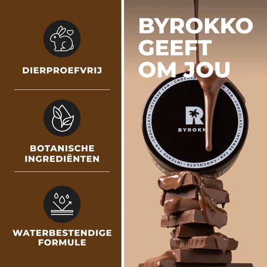 BYROKKO - Shine Brown - Chocolate - Crème autobronzante - 200 ml (nouvel emballage) - Solarium