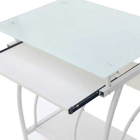 Bureau table ordinateur portable - gain de place - 70 cm x 50 cm - blanc