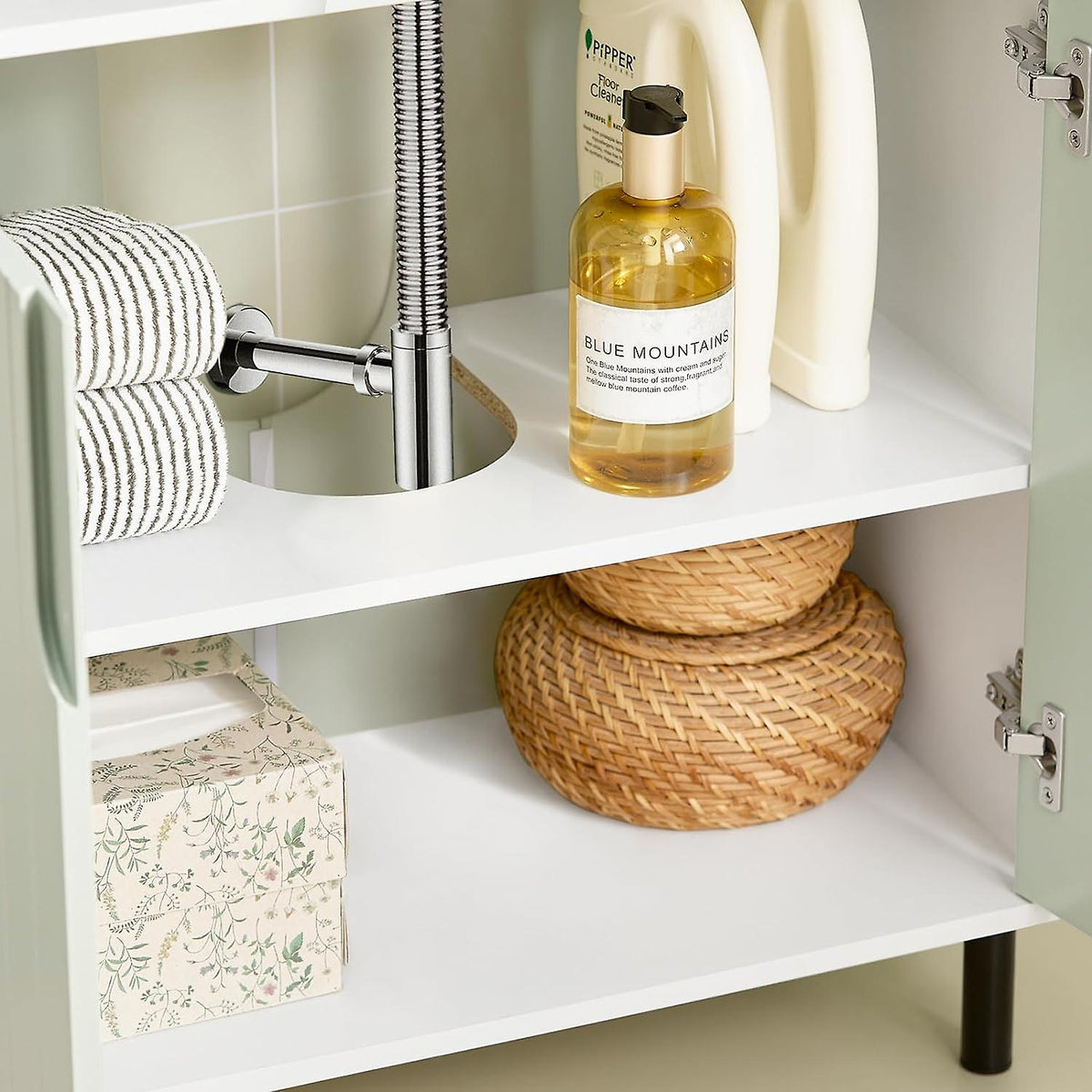 SoBuy - Meuble bas - Frais et Moderne - 60 x 30 x 60 cm - Blanc et Vert Clair