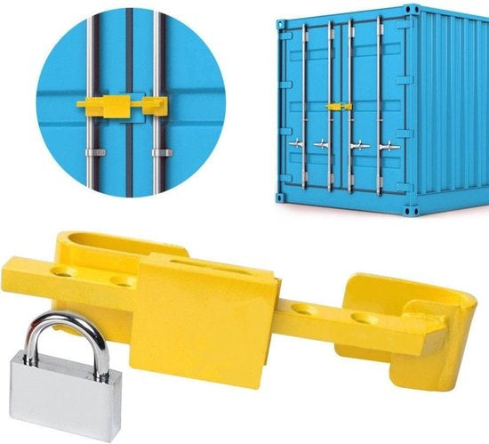 All Ride Container Lock 5KG - Serrure pour conteneur et remorque - réglable de 23 à 43 CM - acier trempé - 3 clés de rechange incluses - jaune