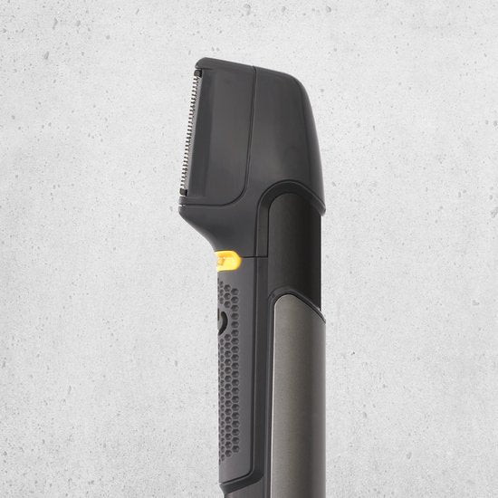 Mediashop Micro Touch Titanium Trim - tondeuse avec lames en acier inoxydable - coupe, rasage et coiffage - tondeuse pour cheveux, visage et corps - 5 embouts - tondeuse - recommandée par Dominic Thiem