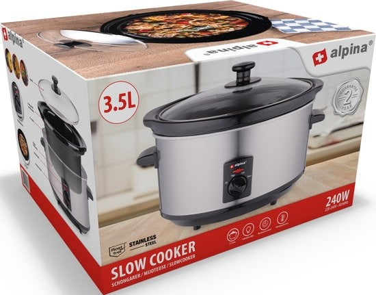 Mijoteuse Alpina 3,5L Casserole intérieure en céramique acier inoxydable