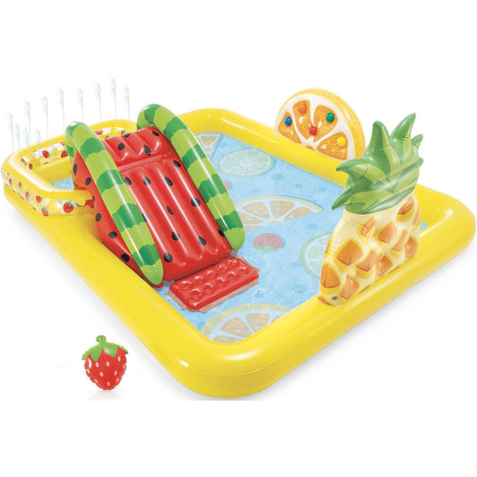 Piscine gonflable pour enfants - Avec toboggan - Fruit - 244 x 191 x 91 cm