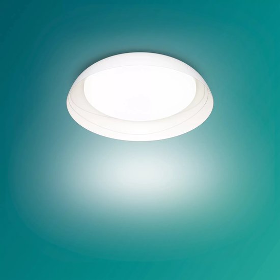 Plafonnier Philips Fleta - Ultra-efficace - Technologie d'éclairage SceneSwitch - 10 W - Lumière blanc chaud - Design blanc - Réduisez vos dépenses énergétiques