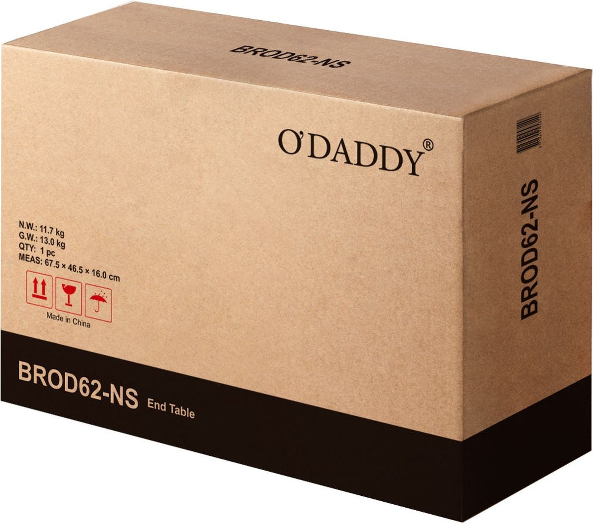 O'DADDY® Nachtkastjes industrieel - bijzettafel - nachtkastje met deur en planken - 40 x 40 x 60 cm - bruin