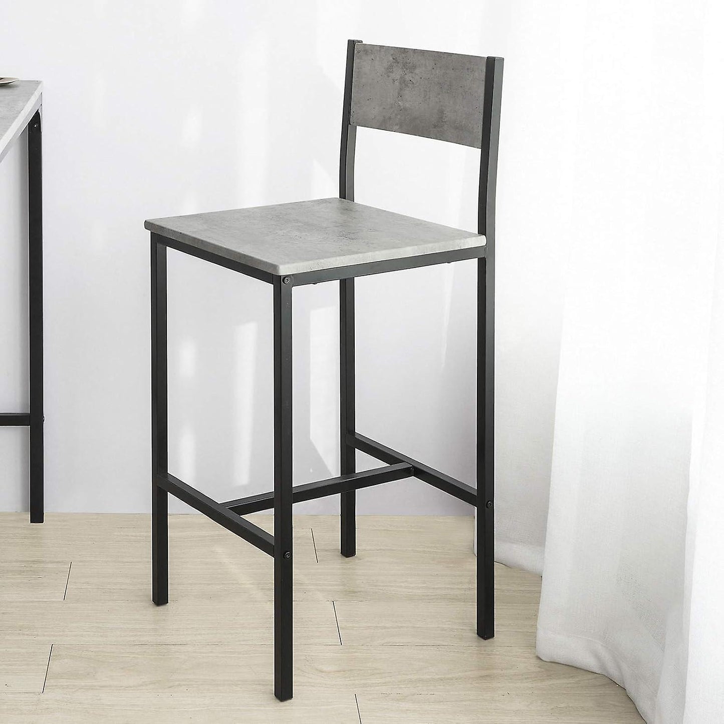 Sobuy Tabourets de bar - 2 fois - Gris - 38x40x95 cm.
