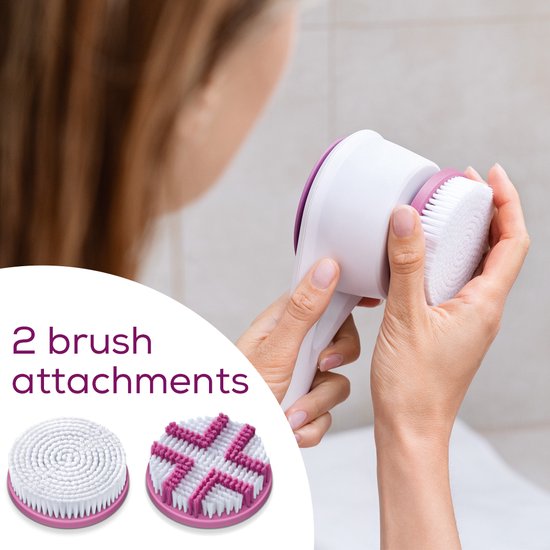 Brosse de bain électrique Beurer FC 25 – Brosse pour le dos – Brosse pour le corps – Appareil de massage – Brosse pour la peau avec poignée – Brosse exfoliante – 2 vitesses – Blanche – Garantie de 3 ans
