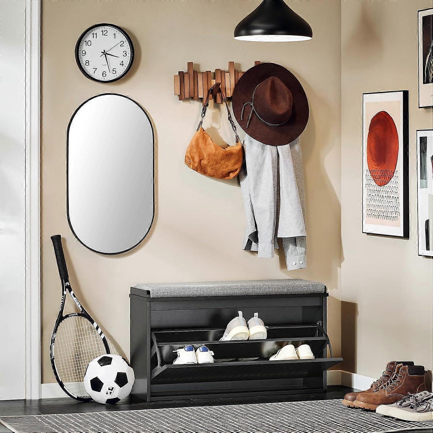 Meuble à chaussures - SoBuy - MDF - Max. 155kg - 80x26x45cm - Gris foncé