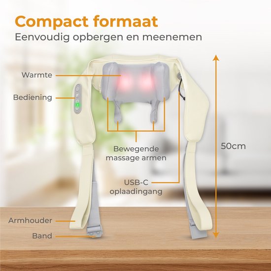 Nuvance - Coussin de massage pour les bras, le dos et les jambes Blanc