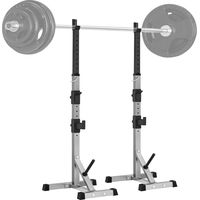 Support à haltères réglable pour squats, 135,5–190,5 cm, avec supports de poids et barres de sécurité, 300 kg