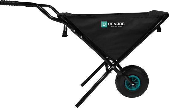 VONROC Brouette pliante - 50 litres - Capacité de charge 30 kg - Idéale pour l'élimination des déchets de jardin