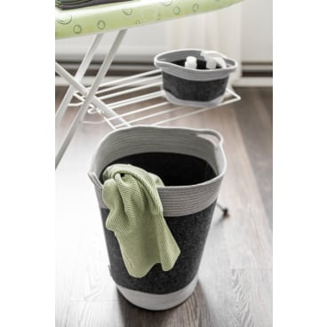 Panier à linge WENKO Bea, gris foncé - 75 L - Feutre en polyester recyclé