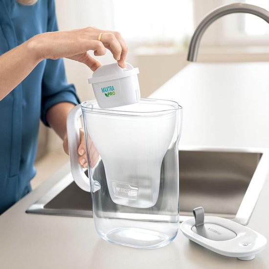 BRITA - Carafe filtrante - Style Cool - 2,4 L - Gris - avec 1 cartouche filtrante MAXTRA Pro All-in-1 incluse - avec Cashback (uniquement en Belgique - jusqu'à 10 € remboursés)