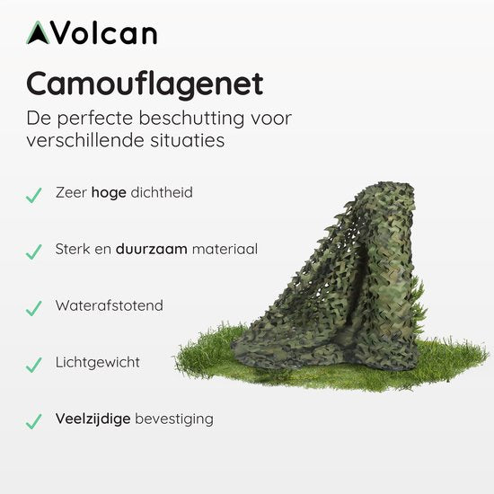 Volcan Filet de Camouflage 300x240 - Toile d'ombrage durable pour un effet de camouflage optimal - Vert