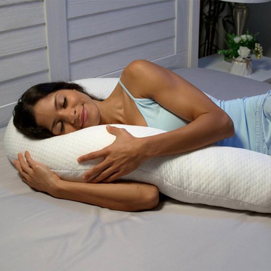 Dreamolino Swan - 2 Stuck - oreiller ergonomique pour dormir sur le côté - oreiller confort 7 en 1 - offre un soutien et une stabilisation - oreiller de grossesse - oreiller d'allaitement - oreiller corporel respirant