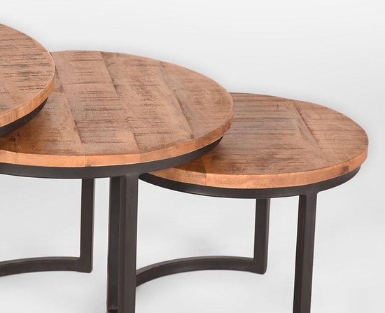 Trend Living Set Three XXL Table basse - Marron - Bois