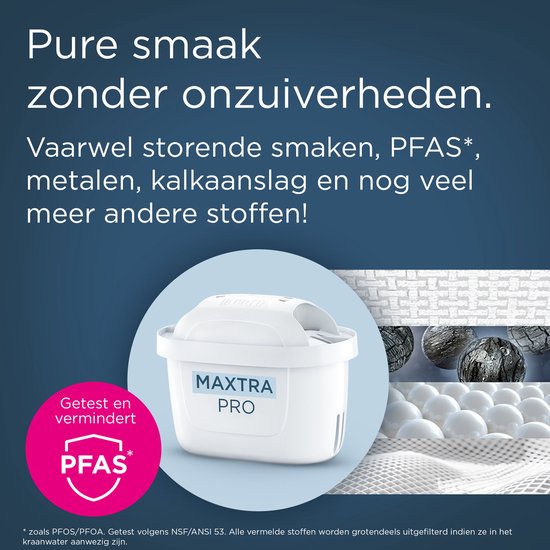 Cartouche filtrante BRITA MAXTRA PRO Pure Performance - 12 pièces - Cartouche filtrante d'origine pour carafes filtrantes BRITA - filtre les impuretés telles que les herbicides, les PFAS, le chlore, le calcaire et les métaux