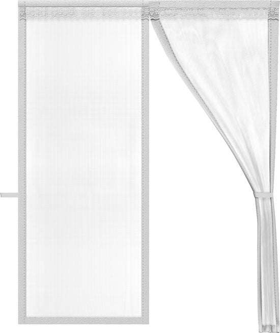 O'DADDY Rideau de porte Deluxe FIBER - Rideau à lames magnétiques - Pour les nouvelles constructions et les portes standard - Installation facile - Blanc Hor - 184x230 cm