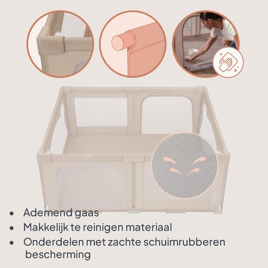 Lionelo Florence Easy Fold - Parc pour bébé – Se replie très rapidement – 150 x 180 cm – Pour la maison et le jardin – 0 à 48 mois – Parc sécurisé – Sac de transport – Compact une fois plié – Parc de jeu avec filet respirant – 2 entrées latérales à fermet