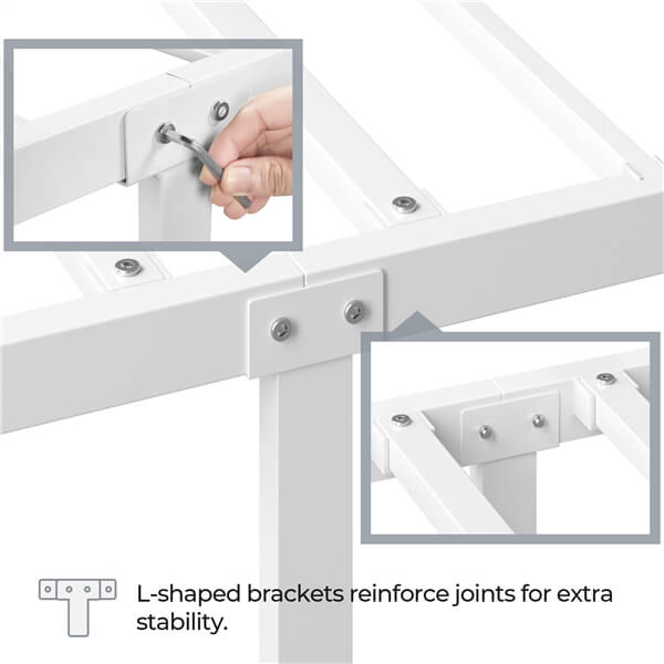 Cadre de lit en métal Yaheetech - Avec tête et pied de lit - Capacité de charge de 800 lb - Espace de rangement de 32 cm sous le lit - Sans sommier