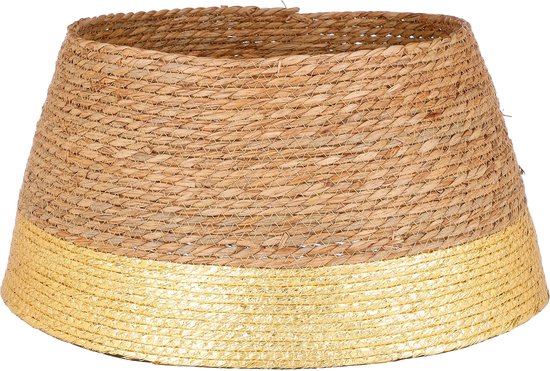 Mica Decorations Jupe pour sapin de Noël - H 26 x Ø 50 cm - Jonc de mer - Or