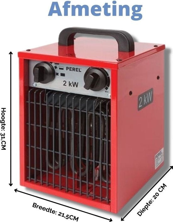 Perel Chauffe-ventilateur, pour l'intérieur, 3 niveaux de chaleur, 2000 W