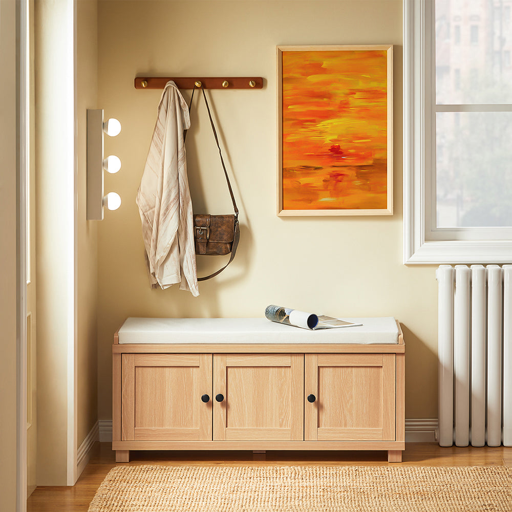 SoBuy FSR188-N Banc à chaussures - Banc confortable avec rangement pour l'entrée ou la chambre (104 x 35 x 47 cm)