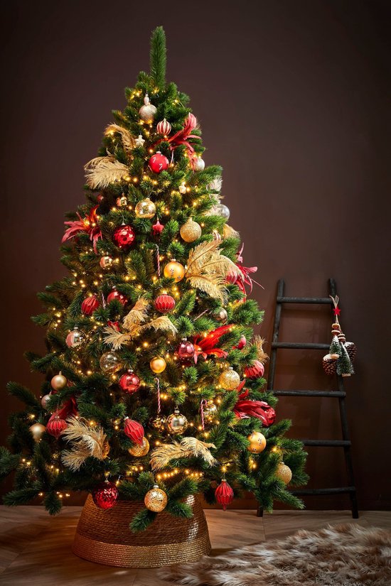 Mica Decorations Jupe pour sapin de Noël - H 26 x Ø 50 cm - Jonc de mer - Or
