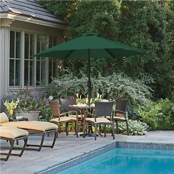 Parasol de jardin Yaheetech 222,5 cm - Inclinable - Avec manivelle - Polyester - Imperméable