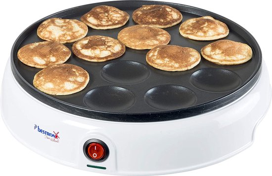 Poêle à poffertjes Bestron - APFM700W - 800 W - Appareil à poffertjes - Électrique - Blanc - Garantie de 5 ans