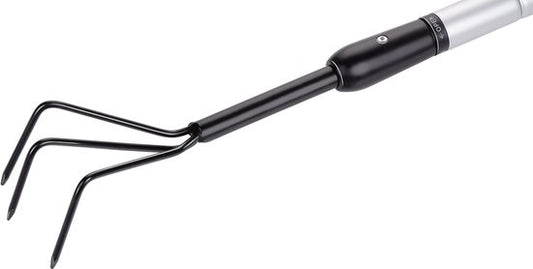 BLACK+DECKER Cultivateur - Manche télescopique 77 - 112 CM - 3 dents - Aluminium/ acier carbone