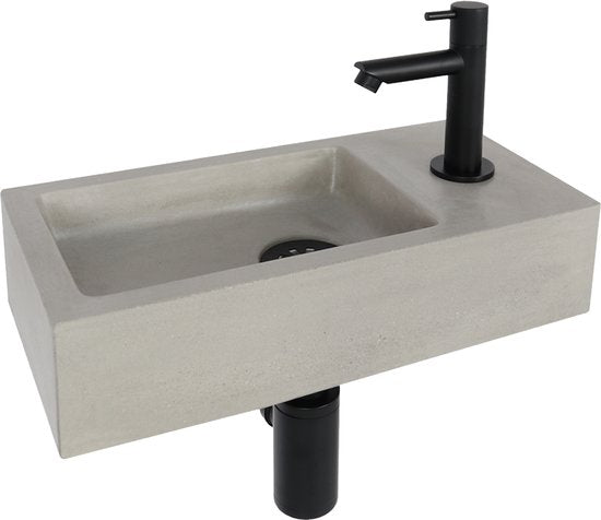 Lavabo Differnz Jukon en béton 38,5 x 18,5 cm - Gris clair